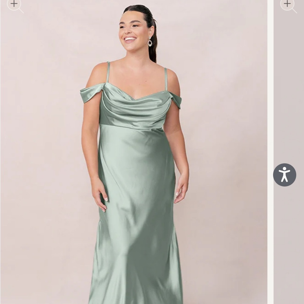 NWT Revelry Sage Green Satin Dress